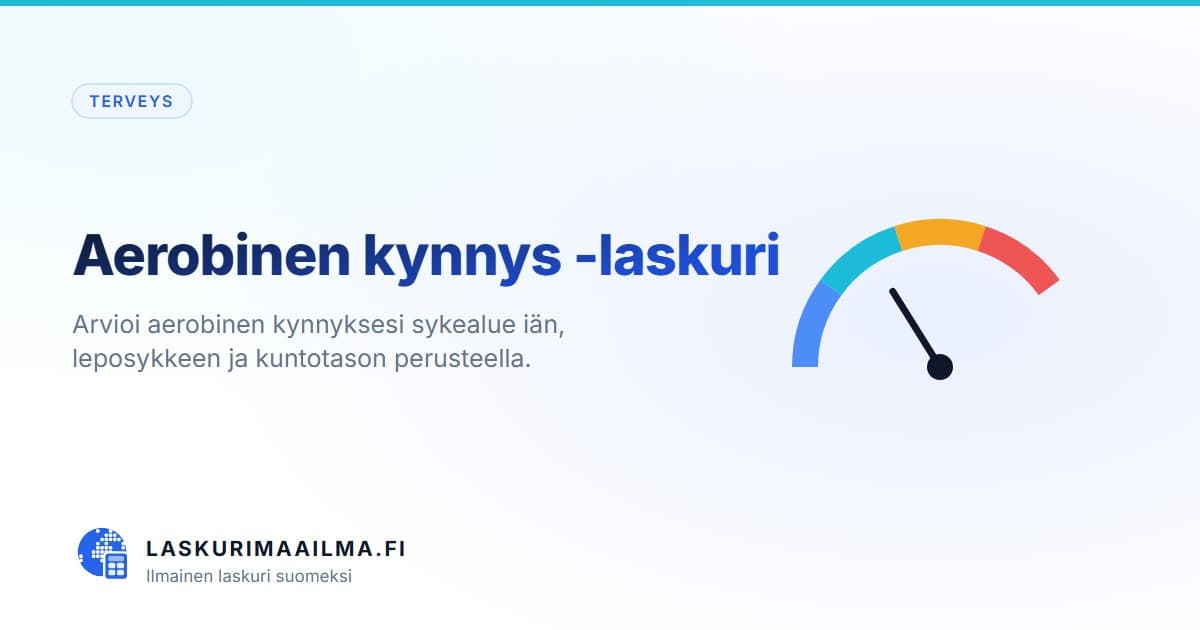 Aerobinen kynnys -laskuri – Arvioi aerobinen kynnyksesi sykealue iän, leposykkeen ja kuntotason perusteella
