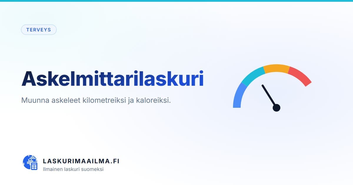 Askelmittarilaskuri – Muunna askeleet kilometreiksi ja kaloreiksi