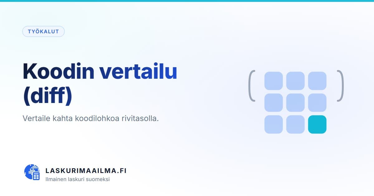 Koodin vertailu (diff) – Vertaile kahta koodilohkoa rivitasolla