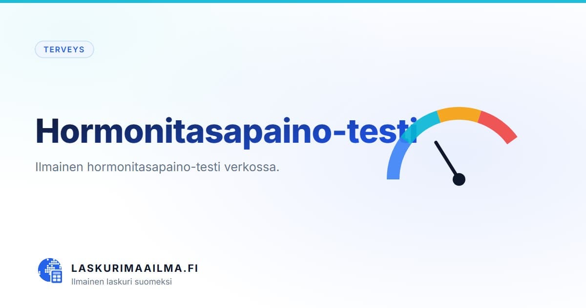Hormonitasapaino-testi – Ilmainen hormonitasapaino-testi verkossa