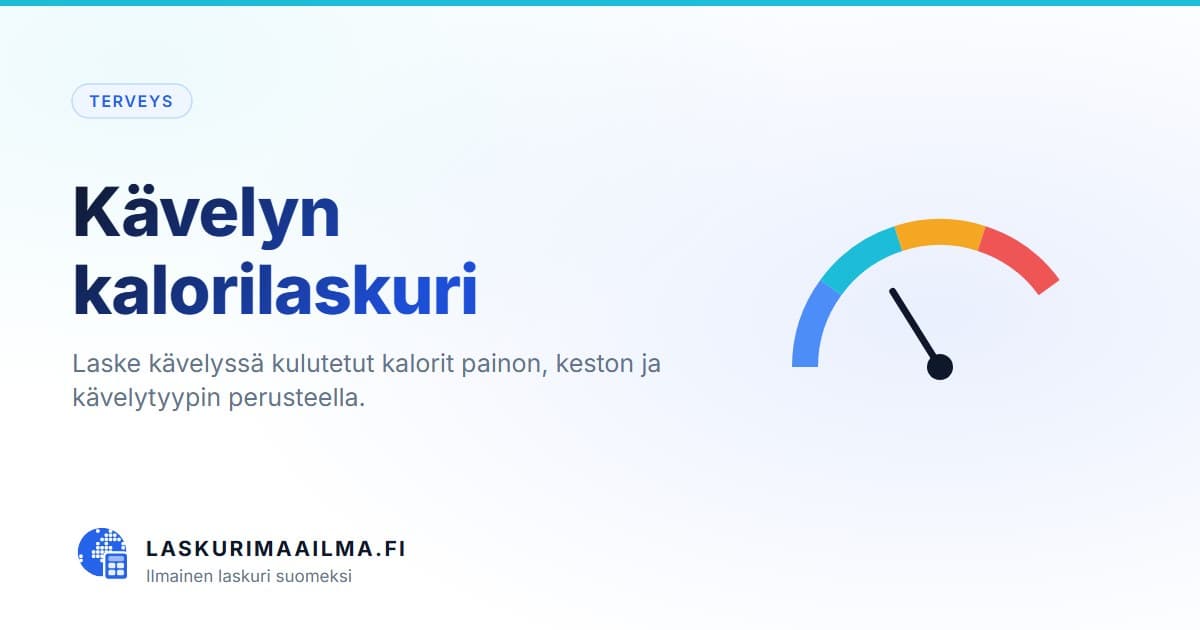 Kävelyn kalorilaskuri – Laske kävelyssä kulutetut kalorit painon, keston ja kävelytyypin perusteella