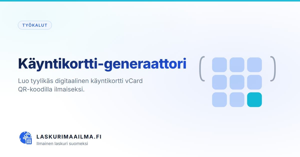 Käyntikortti-generaattori – Luo tyylikäs digitaalinen käyntikortti vCard QR-koodilla ilmaiseksi