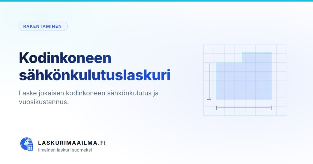 Kodinkoneen sähkönkulutuslaskuri – Laske jokaisen kodinkoneen sähkönkulutus ja vuosikustannus