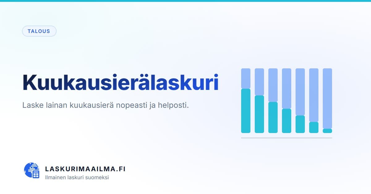 Kuukausierälaskuri – Laske lainan kuukausierä nopeasti ja helposti