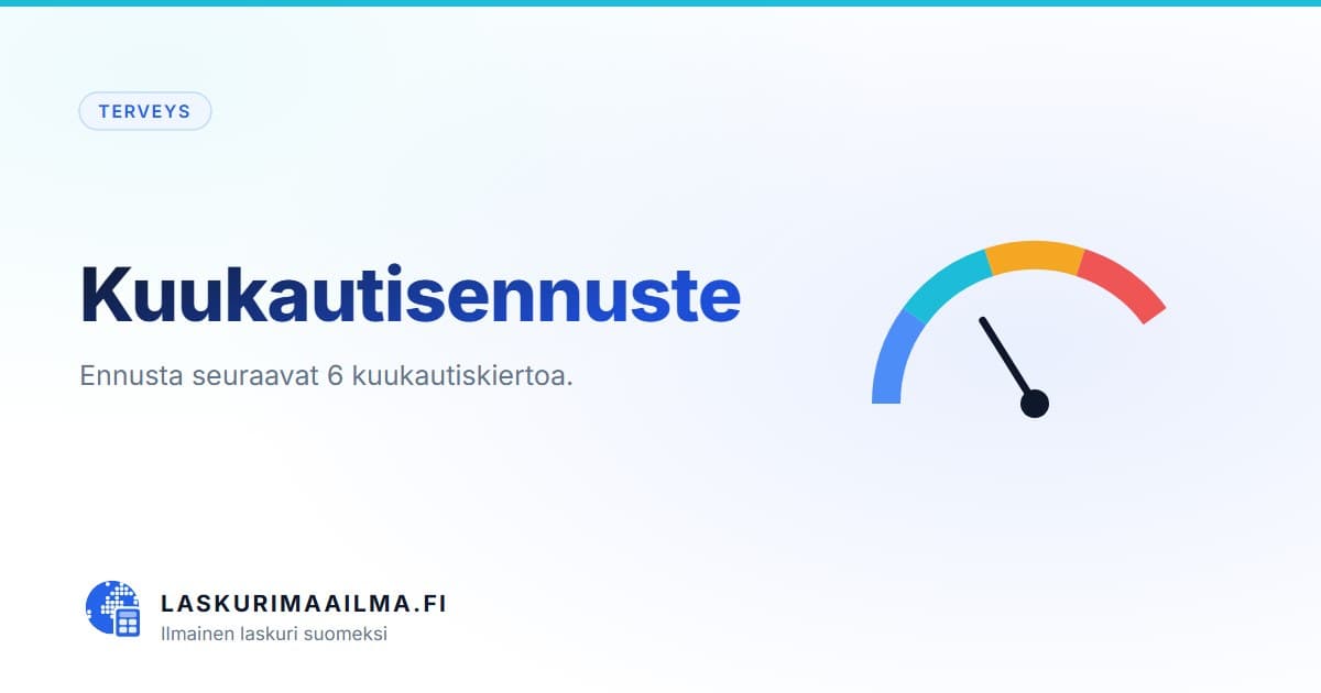 Kuukautisennuste – Ennusta seuraavat 6 kuukautiskiertoa