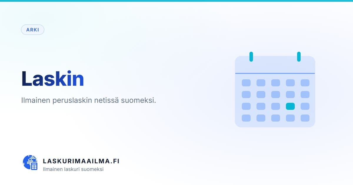 Laskin – Ilmainen peruslaskin netissä suomeksi