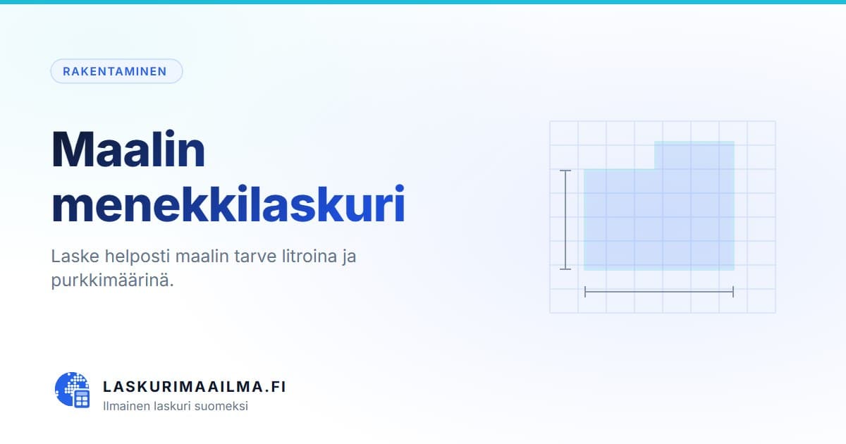 Maalin menekkilaskuri – Laske helposti maalin tarve litroina ja purkkimäärinä