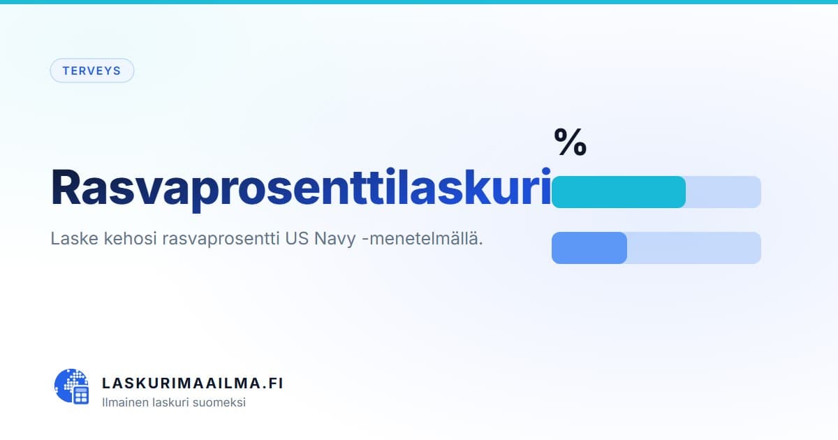 Rasvaprosenttilaskuri – Laske kehosi rasvaprosentti US Navy -menetelmällä
