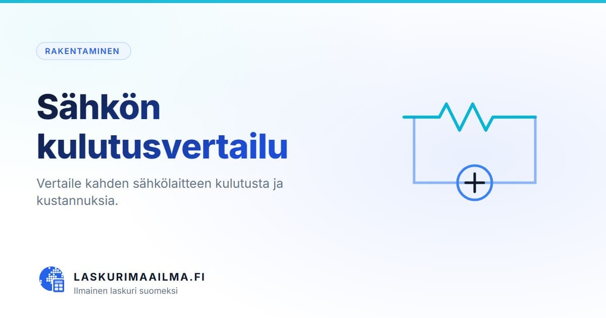 Sähkön kulutusvertailu – Vertaile kahden sähkölaitteen kulutusta ja kustannuksia