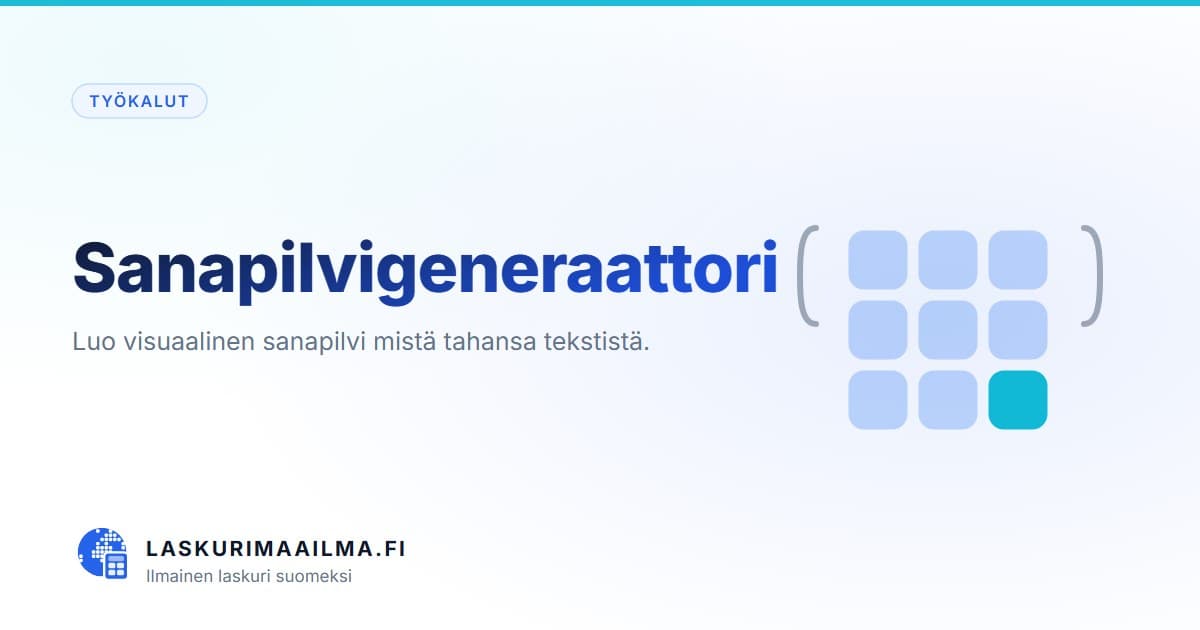 Sanapilvigeneraattori – Luo visuaalinen sanapilvi mistä tahansa tekstistä
