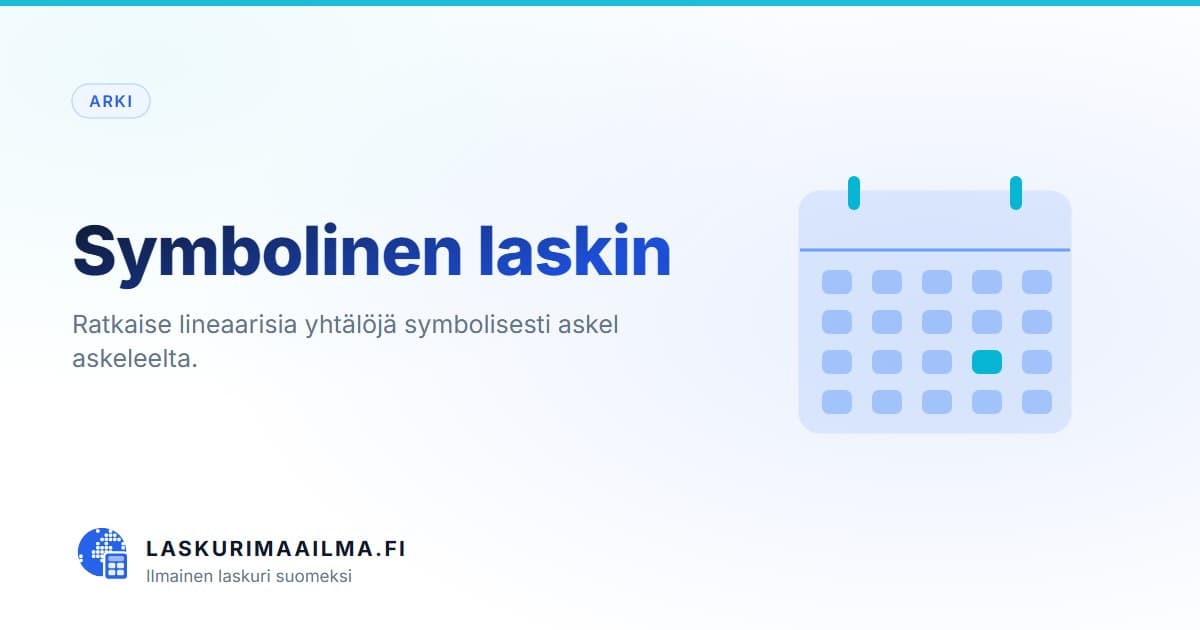 Symbolinen laskin – Ratkaise lineaarisia yhtälöjä symbolisesti askel askeleelta