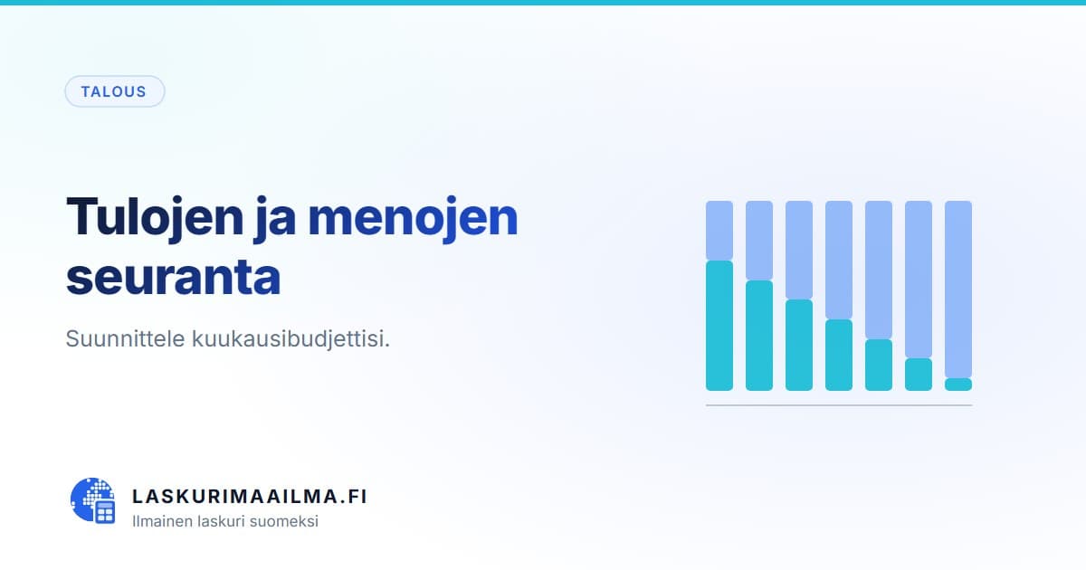 Tulojen ja menojen seuranta – Suunnittele kuukausibudjettisi
