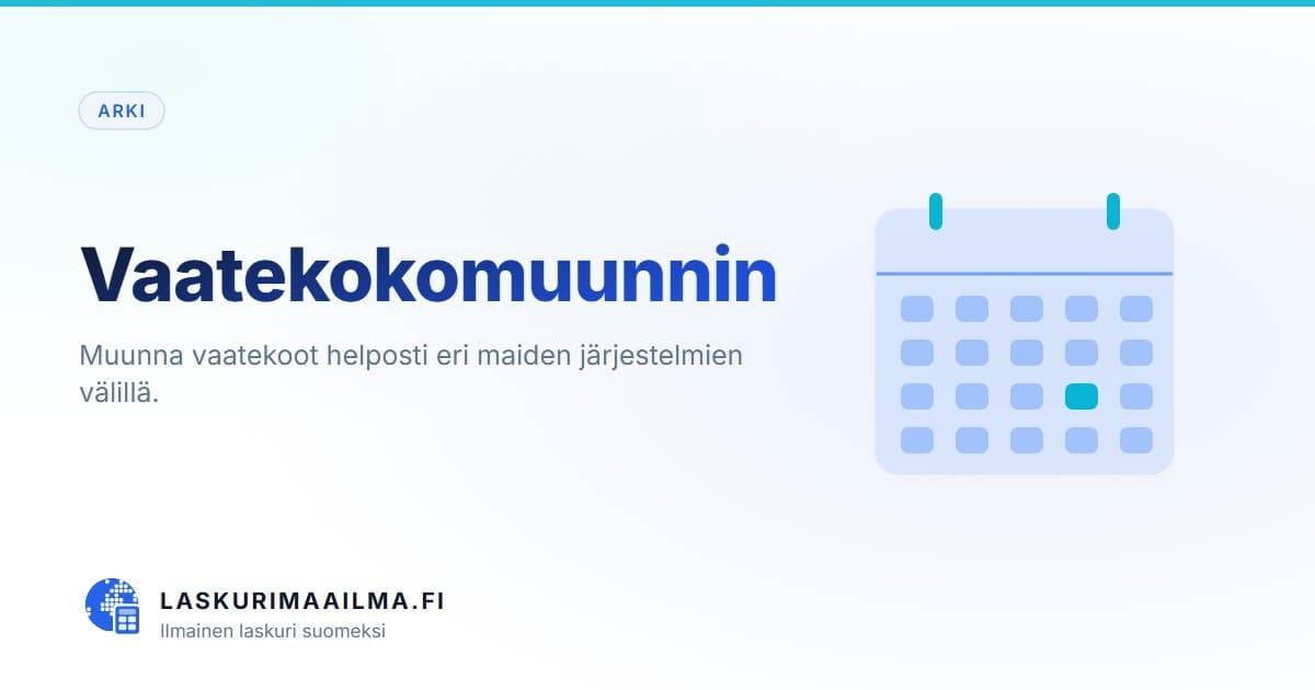 Vaatekokomuunnin – Muunna vaatekoot helposti eri maiden järjestelmien välillä