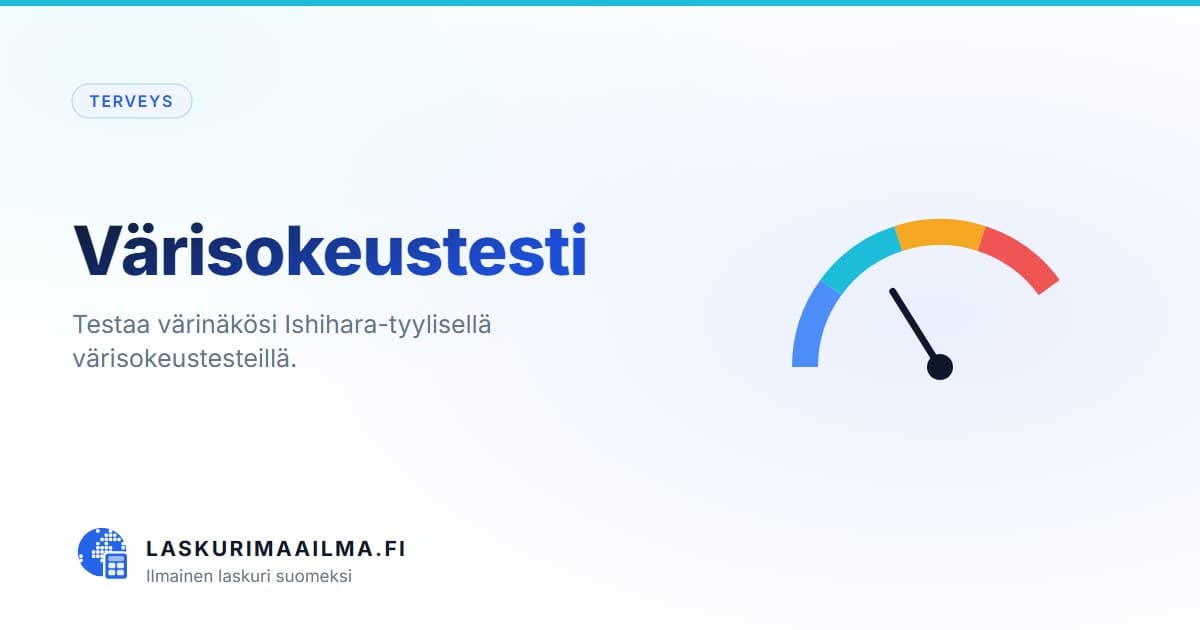 Värisokeustesti – Testaa värinäkösi Ishihara-tyylisellä värisokeustesteillä