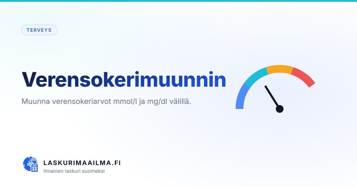 Verensokerimuunnin – Muunna verensokeriarvot mmol/l ja mg/dl välillä
