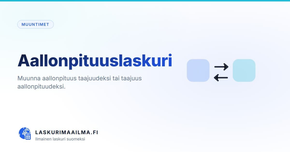 Aallonpituuslaskuri – Muunna aallonpituus taajuudeksi tai taajuus aallonpituudeksi