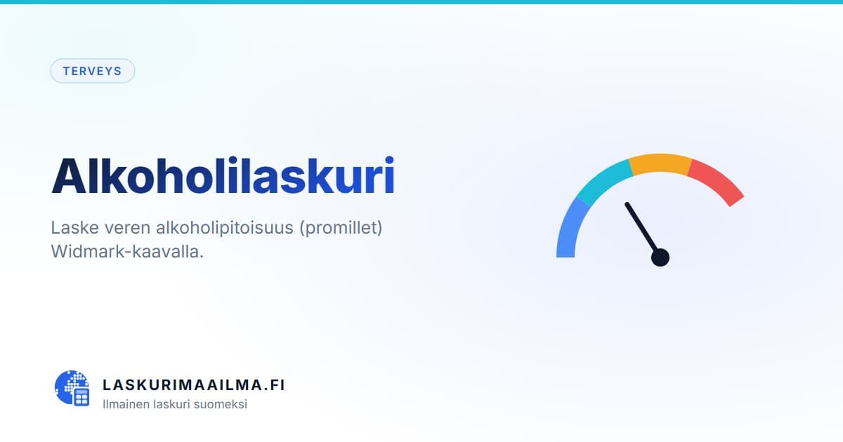 Alkoholilaskuri – Laske veren alkoholipitoisuus (promillet) Widmark-kaavalla