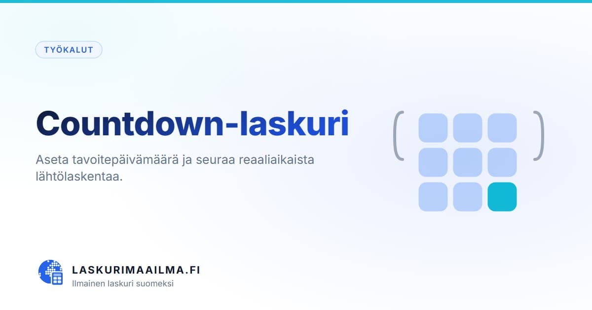 Countdown-laskuri – Aseta tavoitepäivämäärä ja seuraa reaaliaikaista lähtölaskentaa