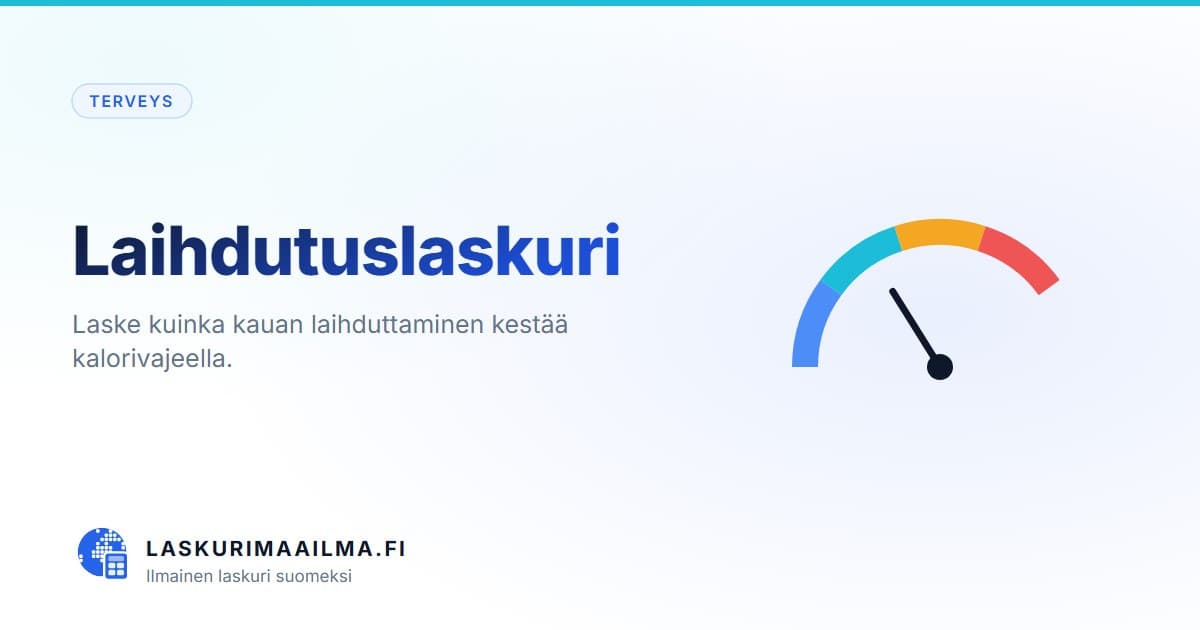 Laihdutuslaskuri – Laske kuinka kauan laihduttaminen kestää kalorivajeella