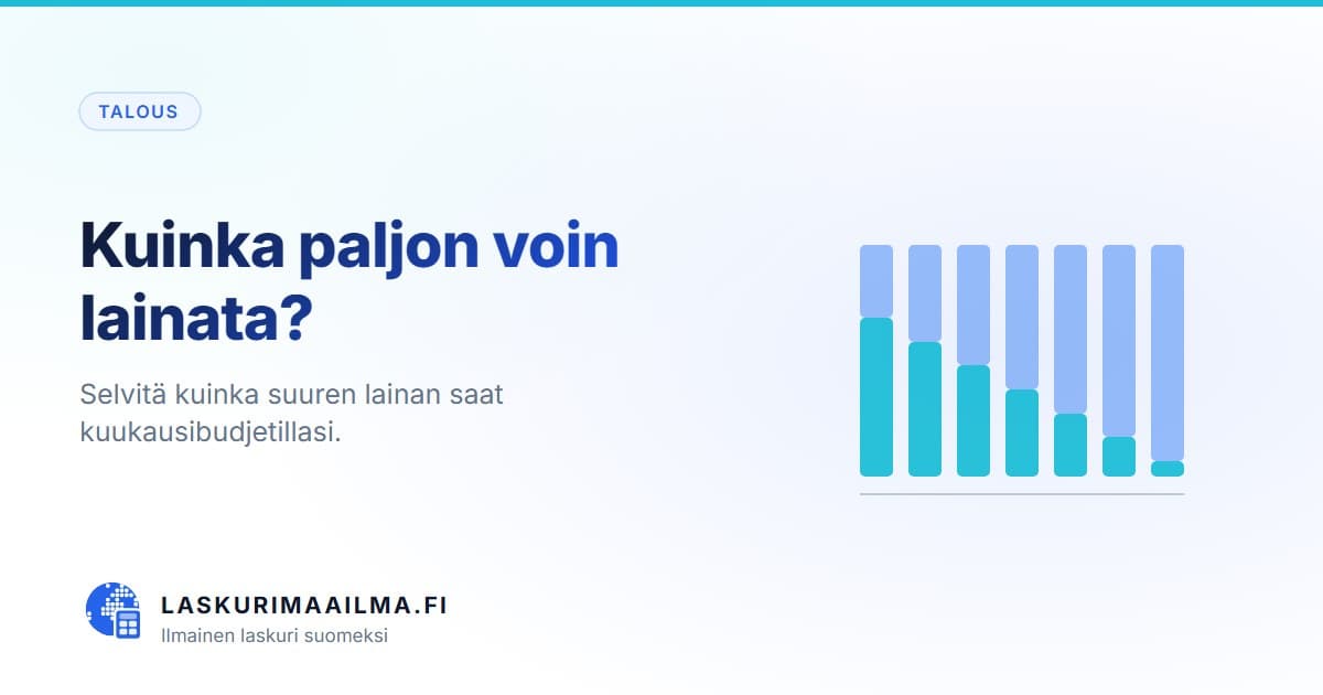 Kuinka paljon voin lainata? – Selvitä kuinka suuren lainan saat kuukausibudjetillasi