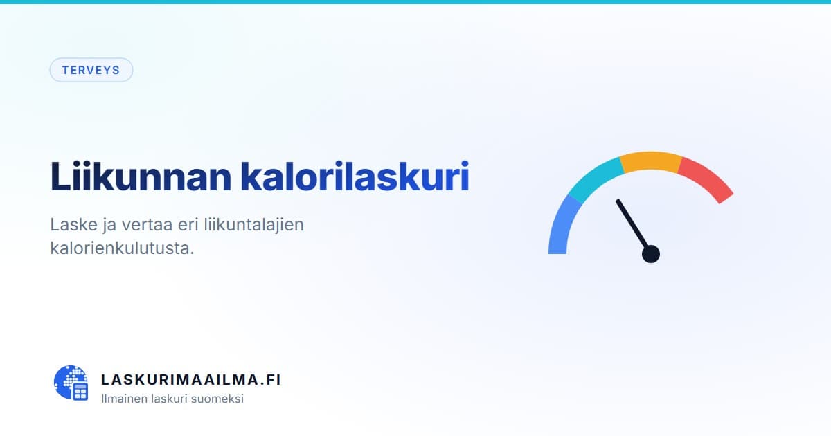 Liikunnan kalorilaskuri – Laske ja vertaa eri liikuntalajien kalorienkulutusta
