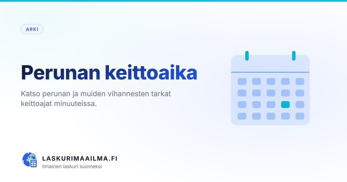 Perunan keittoaika – Katso perunan ja muiden vihannesten tarkat keittoajat minuuteissa