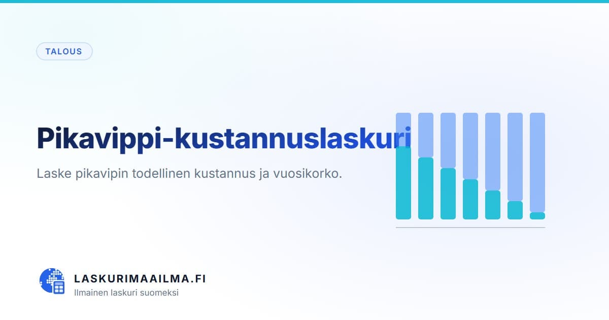 Pikavippi-kustannuslaskuri – Laske pikavipin todellinen kustannus ja vuosikorko