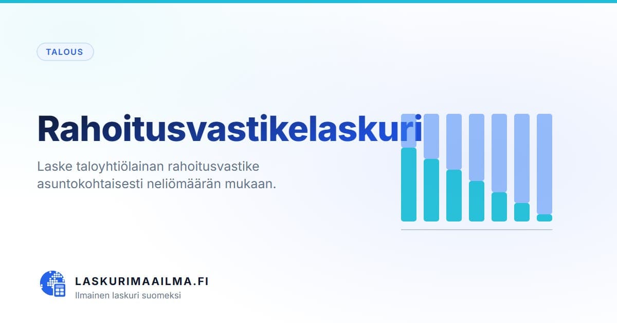 Rahoitusvastikelaskuri – Laske taloyhtiölainan rahoitusvastike asuntokohtaisesti neliömäärän mukaan
