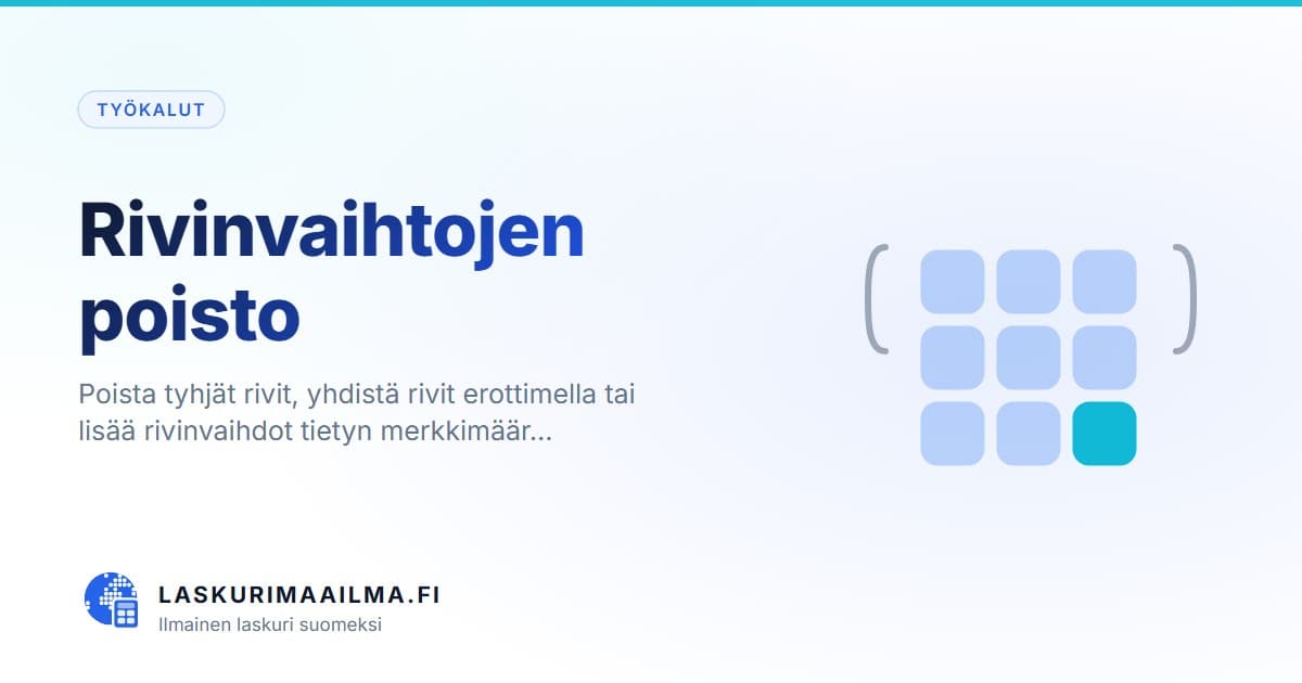 Rivinvaihtojen poisto – Poista tyhjät rivit, yhdistä rivit erottimella tai lisää rivinvaihdot tietyn merkkimäär…