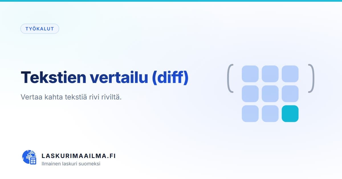 Tekstien vertailu (diff) – Vertaa kahta tekstiä rivi riviltä