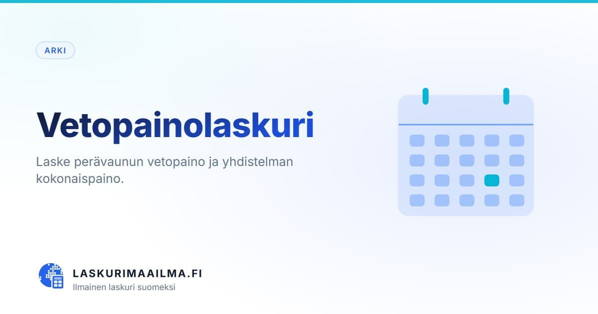 Vetopainolaskuri – Laske perävaunun vetopaino ja yhdistelman kokonaispaino