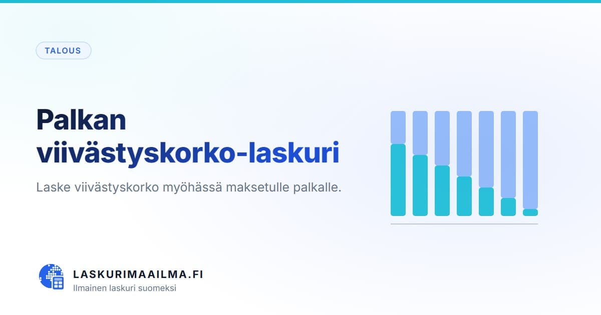 Palkan viivästyskorko-laskuri – Laske viivästyskorko myöhässä maksetulle palkalle