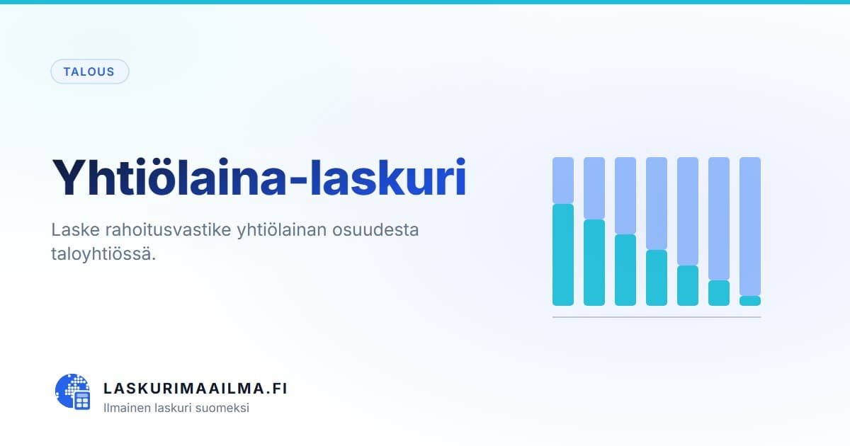 Yhtiölaina-laskuri – Laske rahoitusvastike yhtiölainan osuudesta taloyhtiössä